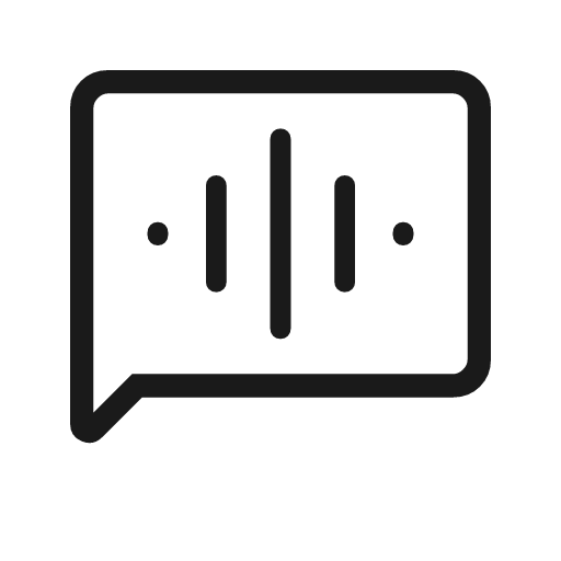 Voice chat outline rounded icon, rounded style, from Material Symbols Light