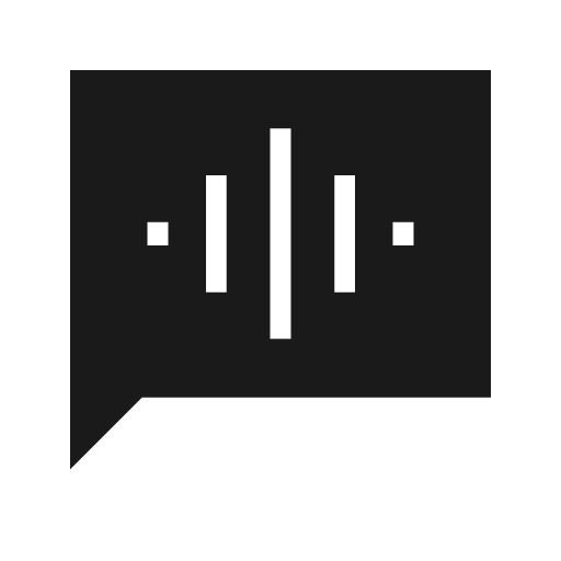 Voice chat sharp icon, sharp-cornered style, from Material Symbols Light