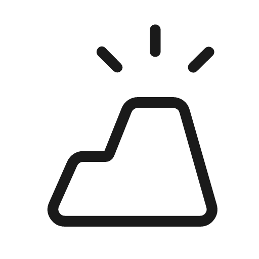 Volcano outline rounded icon, rounded style, from Material Symbols Light