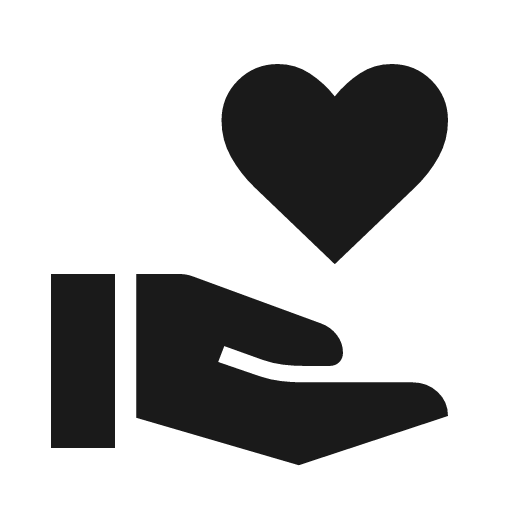 Volunteer activism icon, solid style, from Material Symbols Light