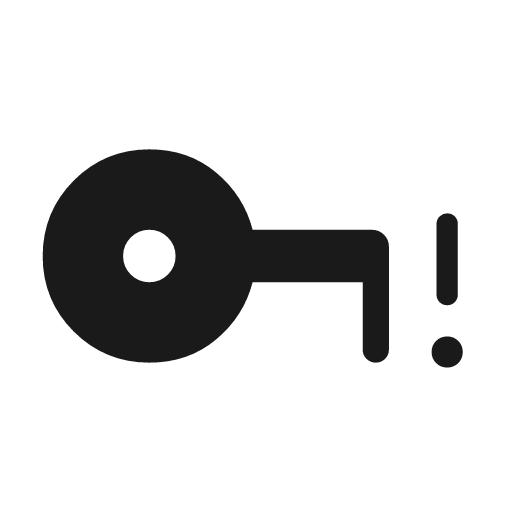 Vpn key alert rounded icon, rounded style, from Material Symbols Light