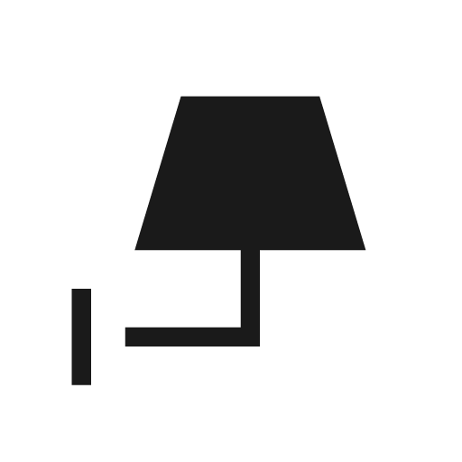 Wall lamp sharp icon, sharp-cornered style, from Material Symbols Light