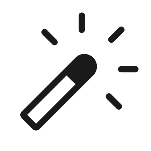 Wand shine outline rounded icon, rounded style, from Material Symbols Light