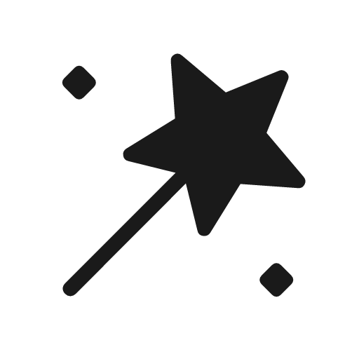 Wand stars rounded icon, rounded style, from Material Symbols Light