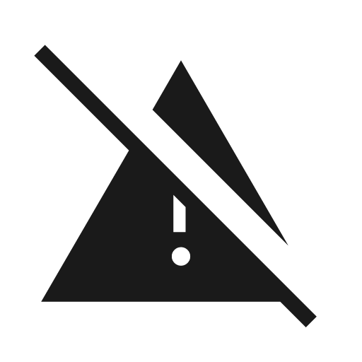 Warning off icon, solid style, from Material Symbols Light