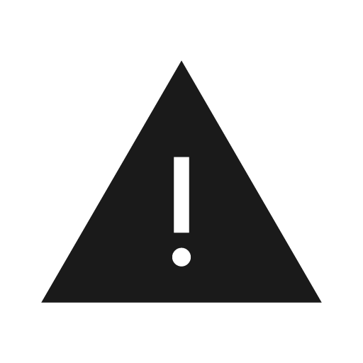 Warning icon, solid style, from Material Symbols Light