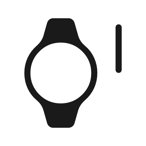 Watch button press rounded icon, rounded style, from Material Symbols Light