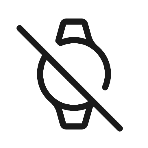 Watch off outline rounded icon, rounded style, from Material Symbols Light