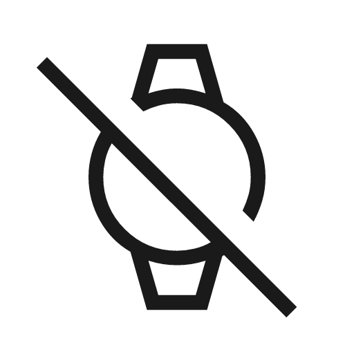 Watch off outline icon, outline style, from Material Symbols Light