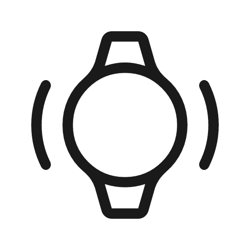 Watch vibration outline rounded icon, rounded style, from Material Symbols Light