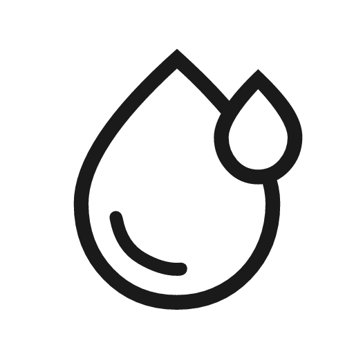 Water drops outline icon, outline style, from Material Symbols Light