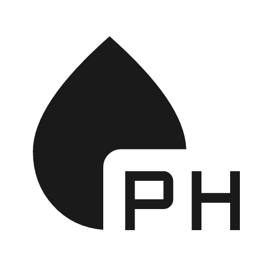 Water ph icon, solid style, from Material Symbols Light