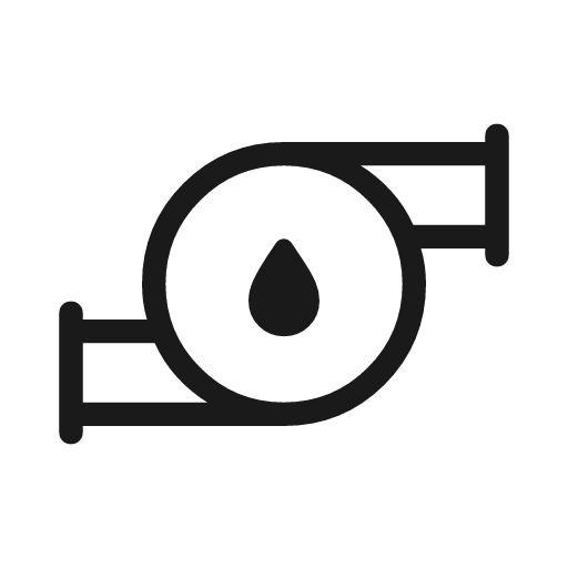 Water pump outline rounded icon, rounded style, from Material Symbols Light