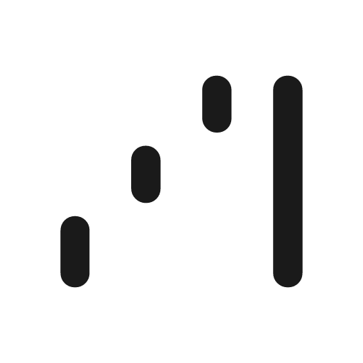 Waterfall chart rounded icon, rounded style, from Material Symbols Light