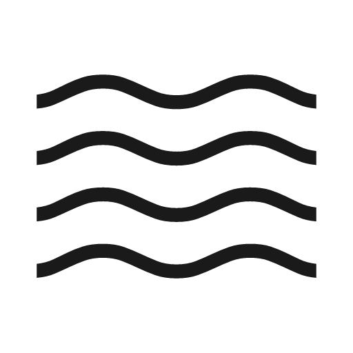 Waves icon, solid style, from Material Symbols Light