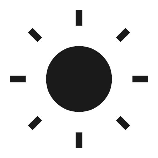 Wb sunny icon, solid style, from Material Symbols Light