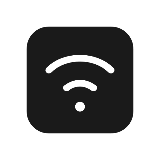Wifi device rounded icon, rounded style, from Material Symbols Light