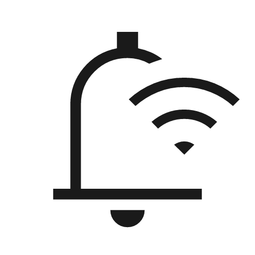 Wifi notification outline sharp icon, sharp-cornered style, from Material Symbols Light