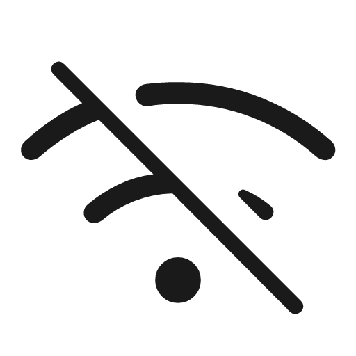 Wifi off rounded icon, rounded style, from Material Symbols Light