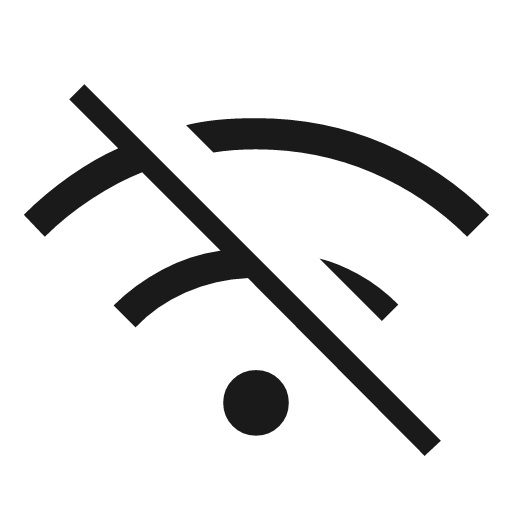Wifi off icon, solid style, from Material Symbols Light