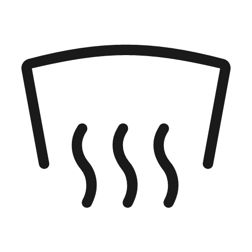 Windshield defrost front rounded icon, rounded style, from Material Symbols Light