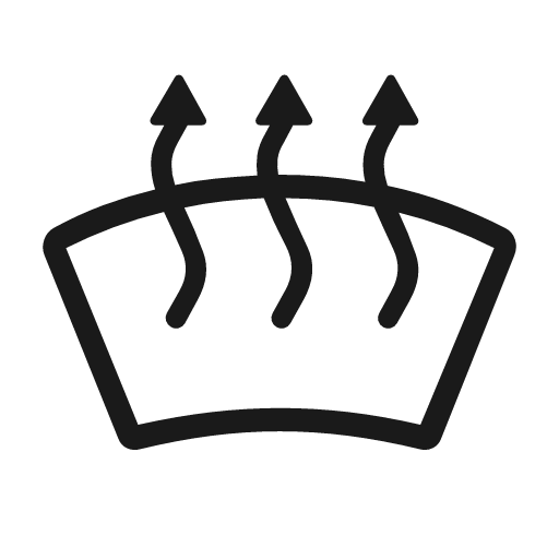 Windshield heat front rounded icon, rounded style, from Material Symbols Light