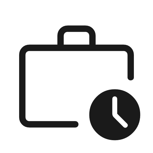 Work history outline rounded icon, rounded style, from Material Symbols Light