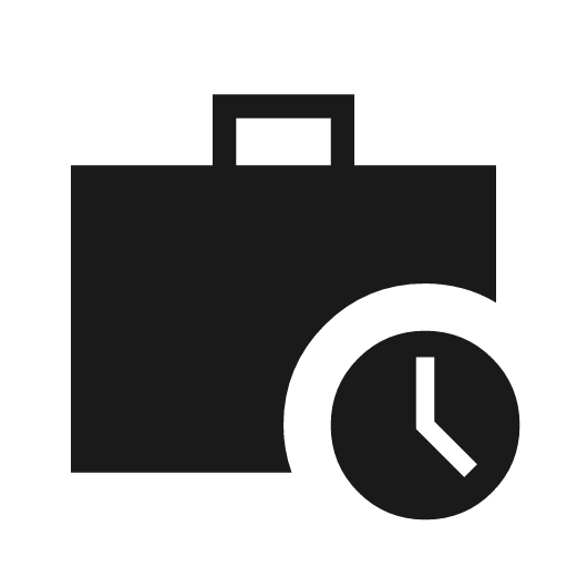 Work history sharp icon, sharp-cornered style, from Material Symbols Light