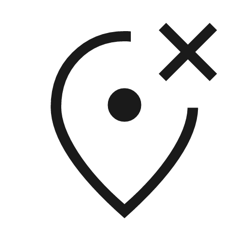 Wrong location outline icon, outline style, from Material Symbols Light