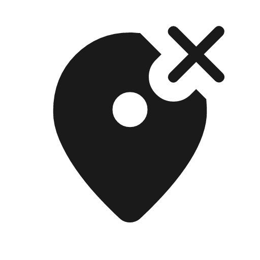 Wrong location rounded icon, rounded style, from Material Symbols Light