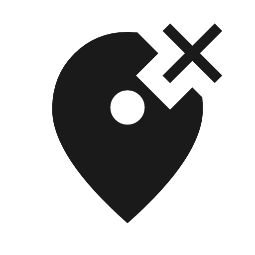 Wrong location icon, solid style, from Material Symbols Light
