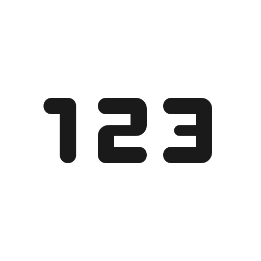 123 rounded icon, rounded style, from Material Symbols