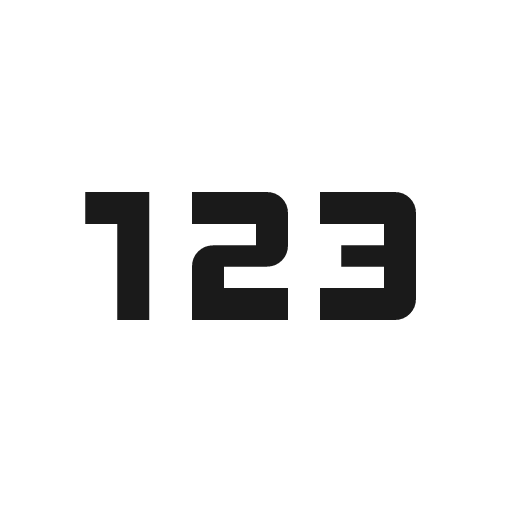 123 icon, solid style, from Material Symbols