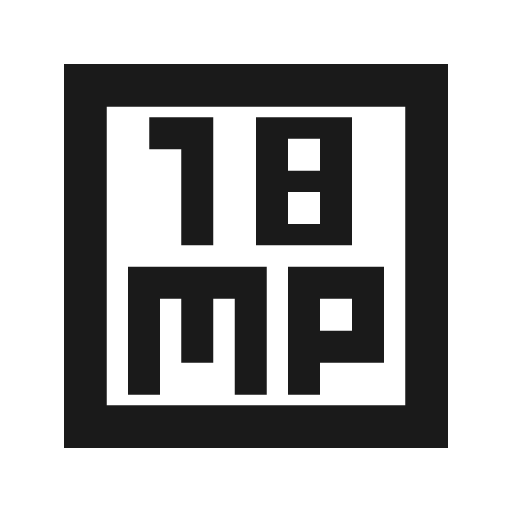 18mp outline sharp icon, sharp-cornered style, from Material Symbols
