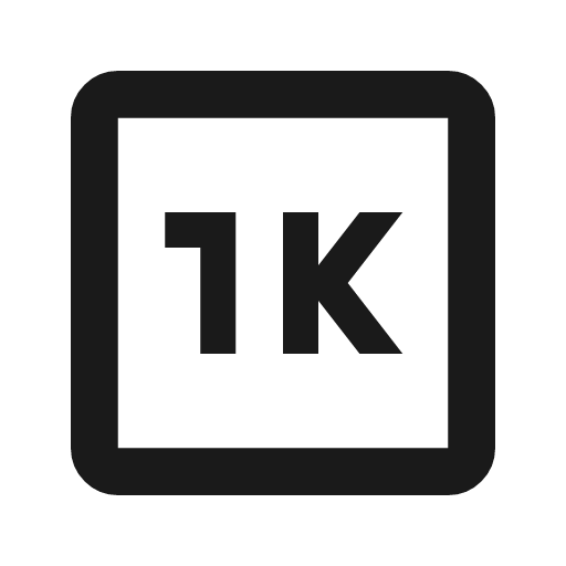 1k outline icon, outline style, from Material Symbols