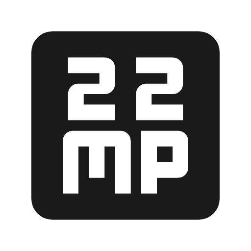 22mp icon, solid style, from Material Symbols