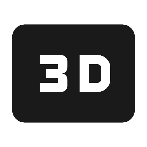 3d icon, solid style, from Material Symbols