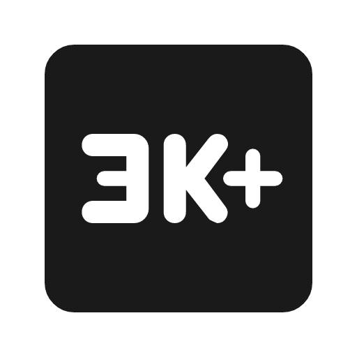 3k plus rounded icon, rounded style, from Material Symbols
