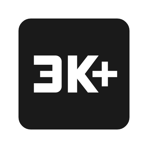 3k plus icon, solid style, from Material Symbols