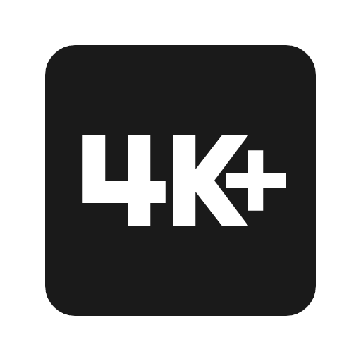 4k plus icon, solid style, from Material Symbols