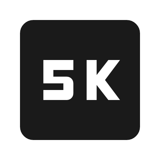 5k icon, solid style, from Material Symbols