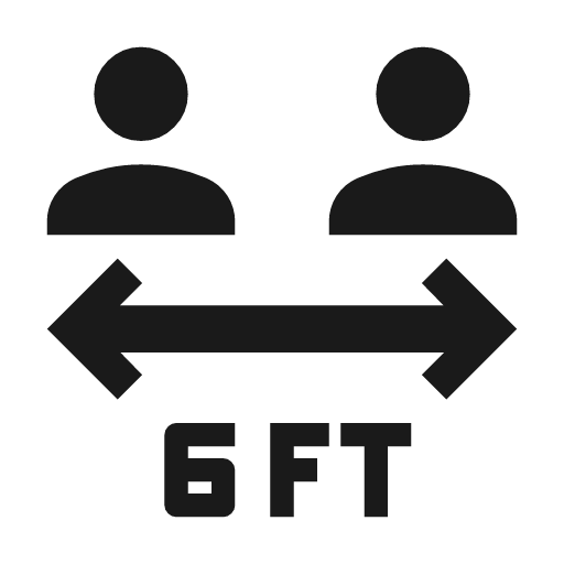 6 ft apart icon, solid style, from Material Symbols
