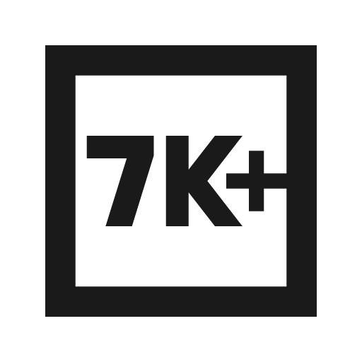 7k plus outline sharp icon, sharp-cornered style, from Material Symbols