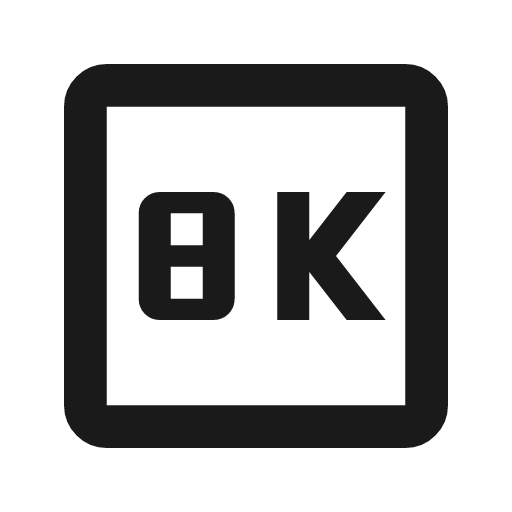 8k outline icon, outline style, from Material Symbols