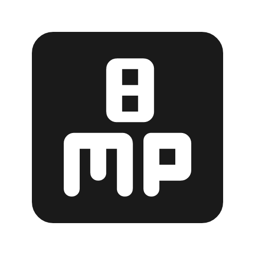 8mp rounded icon, rounded style, from Material Symbols