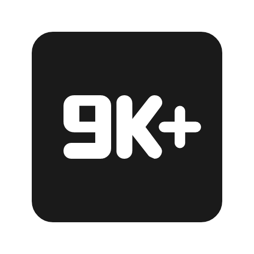 9k plus rounded icon, rounded style, from Material Symbols