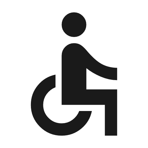 Accessible sharp icon, sharp-cornered style, from Material Symbols