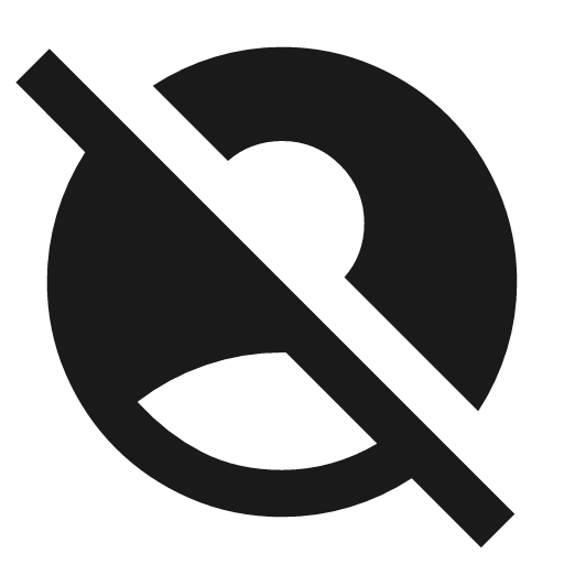 Account circle off icon, solid style, from Material Symbols