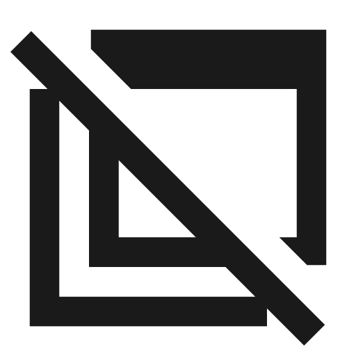Ad group off outline sharp icon, sharp-cornered style, from Material Symbols