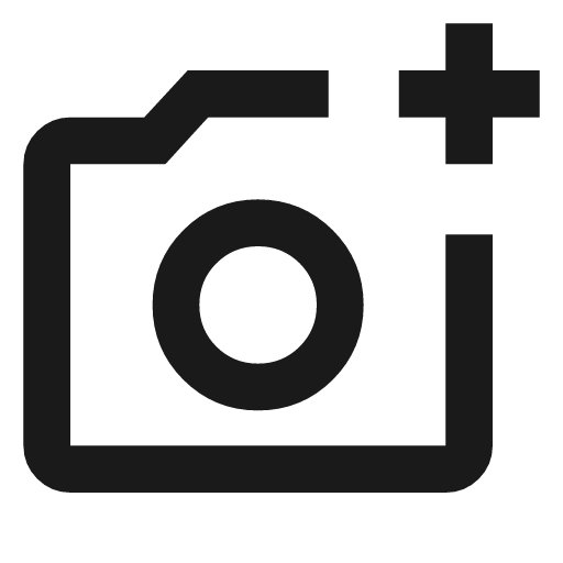 Add a photo outline icon, outline style, from Material Symbols